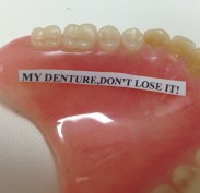 My denture, don't lose it - ID label - item 777
