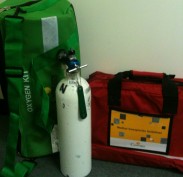 Green Oxygen Bag, Oxygen Tank, Red Bag - Medication & Equipment
