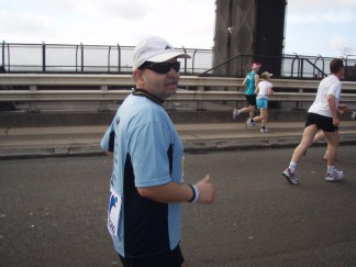 Anthony on the Harbour Bridge Run 2010