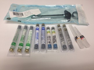 Various types of Local Anesthetic cartridges, syringe and needles