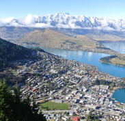 The world is your-oyster. View from the top of Queenstown in winter