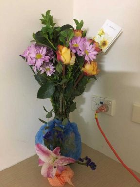 Get Well flowers from the staff